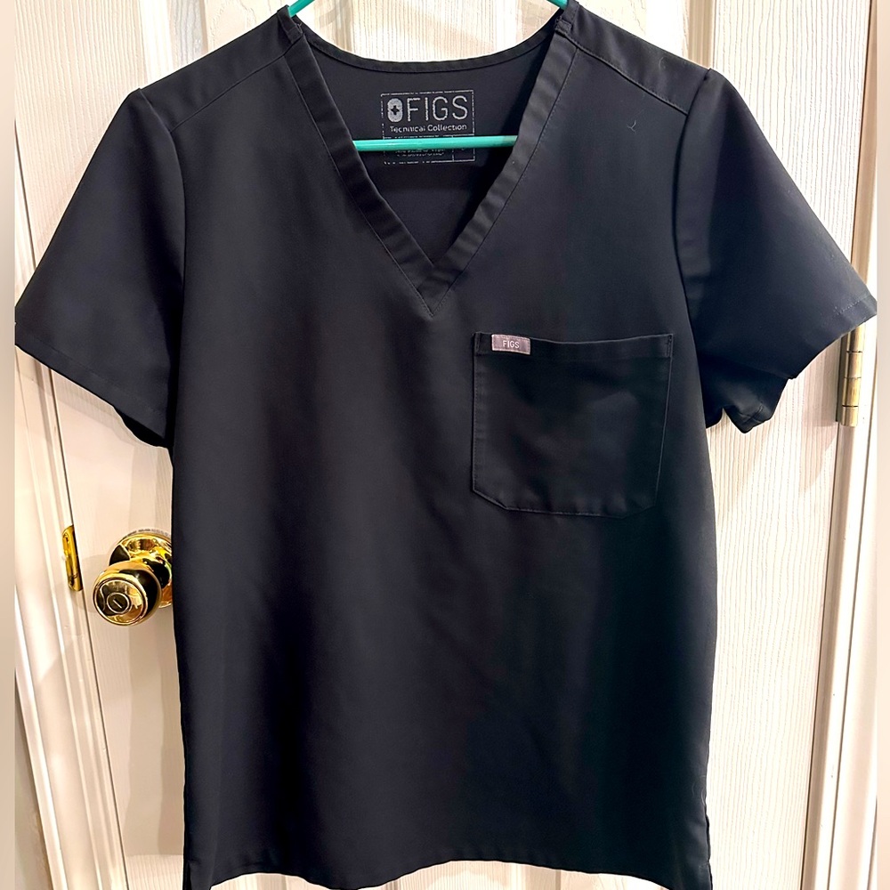 Figs Catarina Scrub Top — Small / Black / Regular